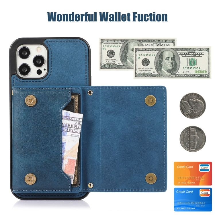 For iPhone 12 Pro Max Three-fold RFID Leather Phone Case with Lanyard