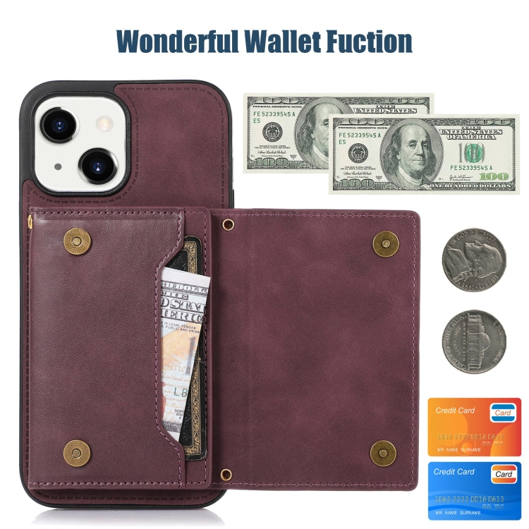 For iPhone 13 Three-fold RFID Leather Phone Case with Lanyard