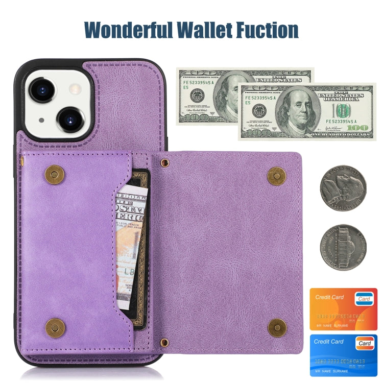 For iPhone 13 Three-fold RFID Leather Phone Case with Lanyard