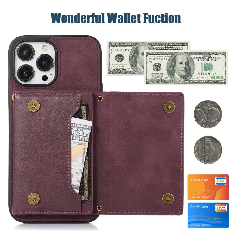 For iPhone 13 Pro Three-fold RFID Leather Phone Case with Lanyard