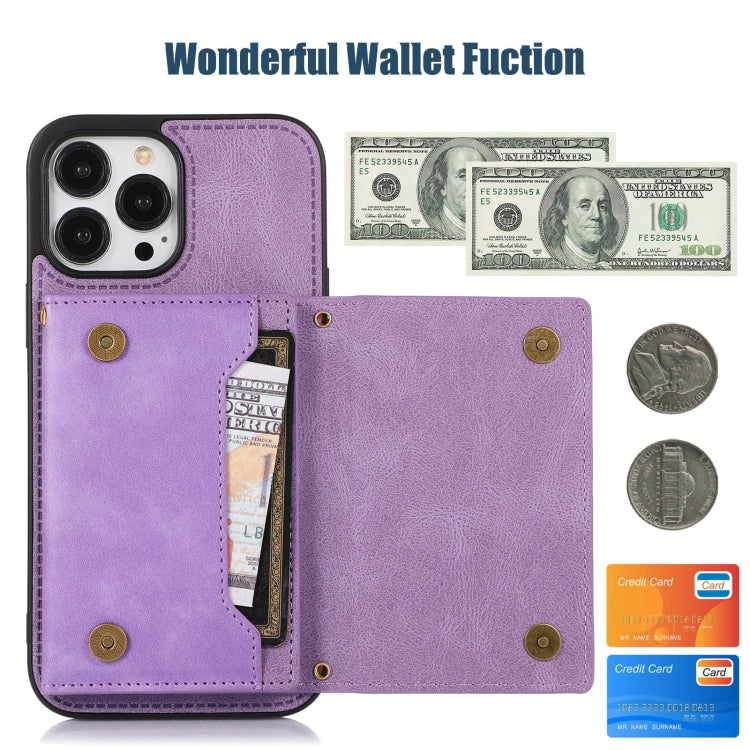 For iPhone 13 Pro Three-fold RFID Leather Phone Case with Lanyard