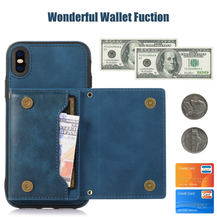 For iPhone XS Max Three-fold RFID Leather Phone Case with Lanyard