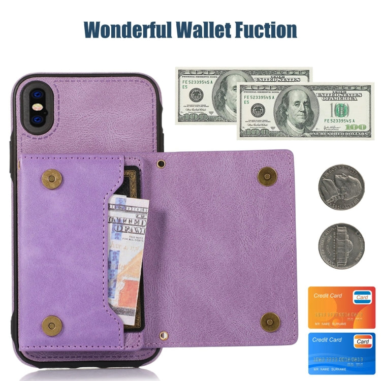 For iPhone XS Max Three-fold RFID Leather Phone Case with Lanyard