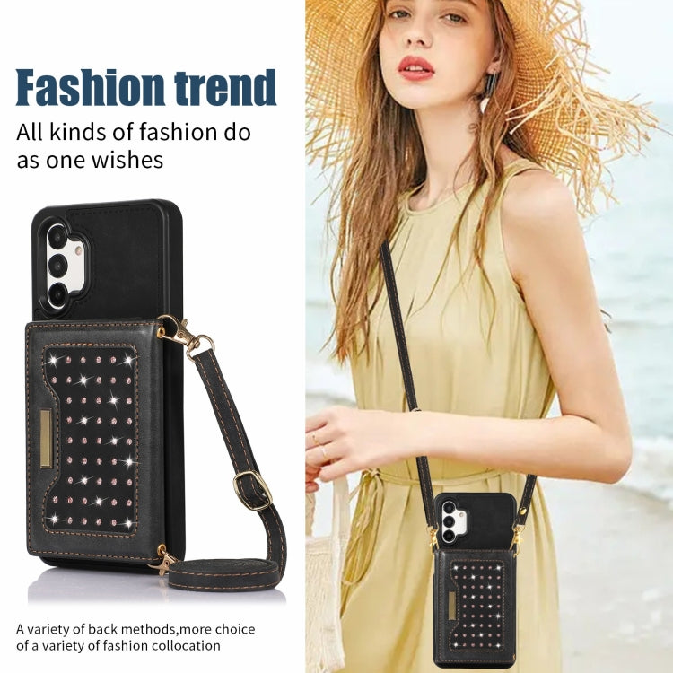For Samsung Galaxy A13 4G/A13 5G Three-fold RFID Leather Phone Case with Lanyard