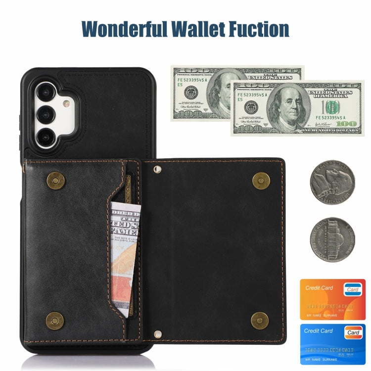 For Samsung Galaxy A13 4G/A13 5G Three-fold RFID Leather Phone Case with Lanyard