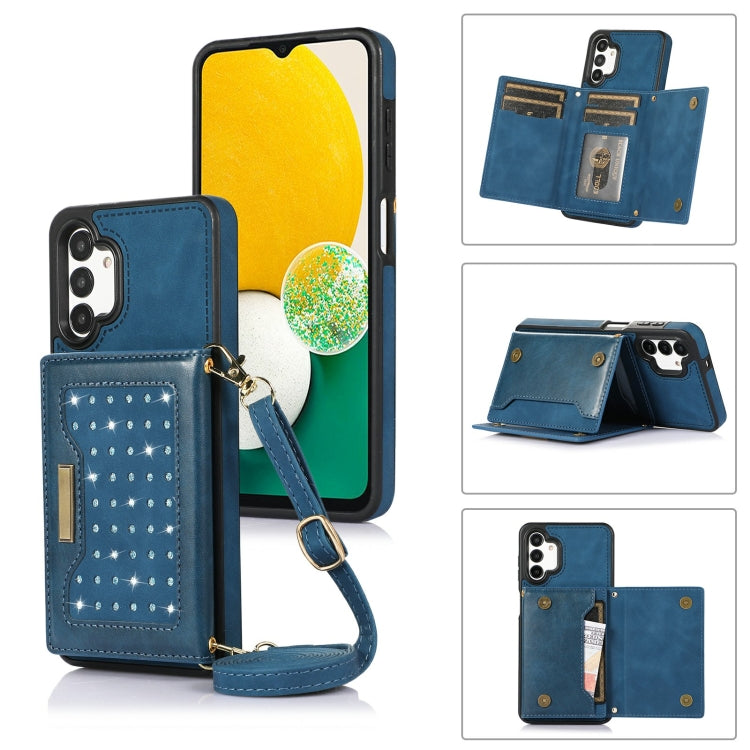 For Samsung Galaxy A13 4G/A13 5G Three-fold RFID Leather Phone Case with Lanyard