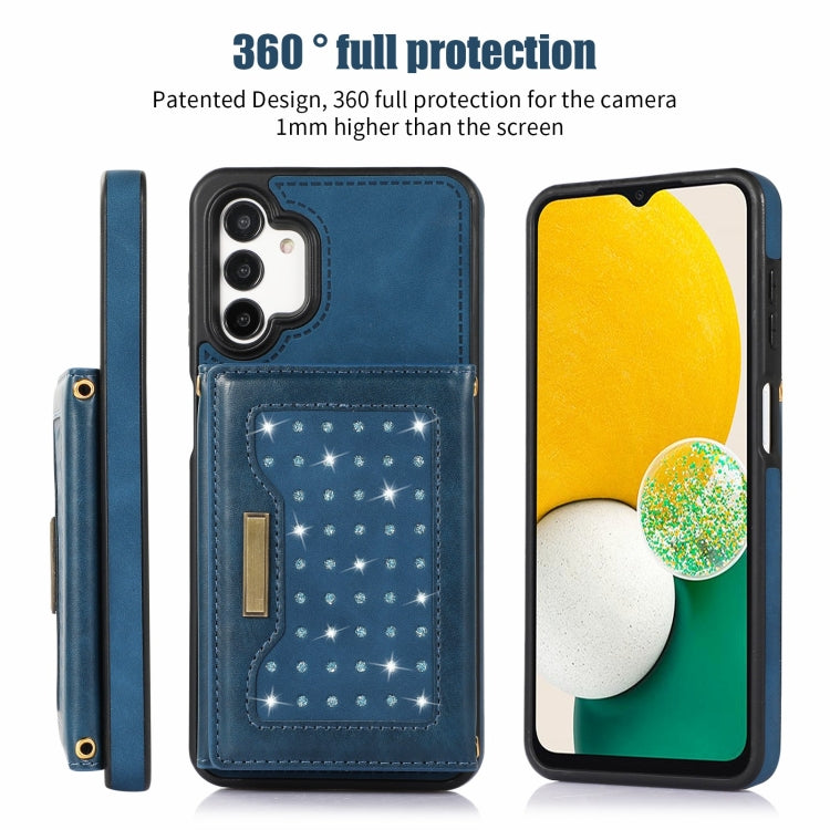 For Samsung Galaxy A13 4G/A13 5G Three-fold RFID Leather Phone Case with Lanyard