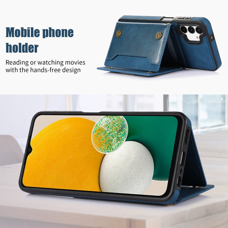 For Samsung Galaxy A13 4G/A13 5G Three-fold RFID Leather Phone Case with Lanyard