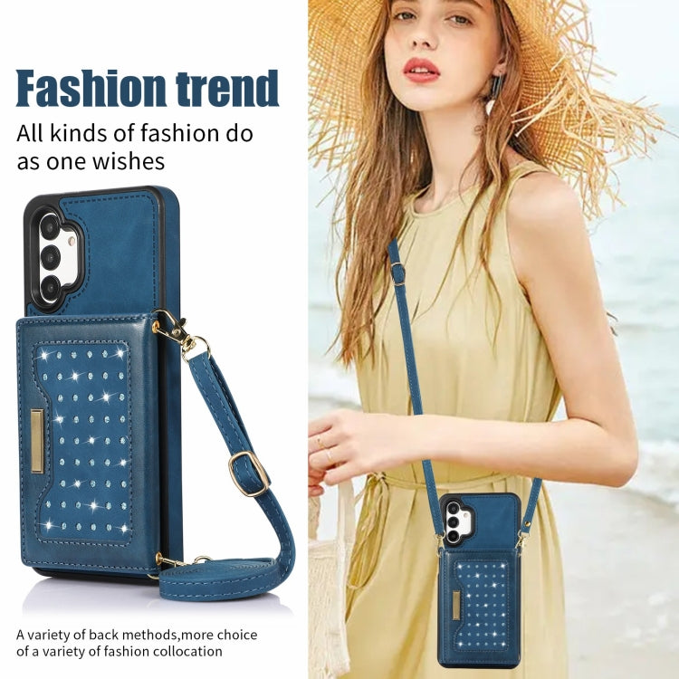 For Samsung Galaxy A13 4G/A13 5G Three-fold RFID Leather Phone Case with Lanyard