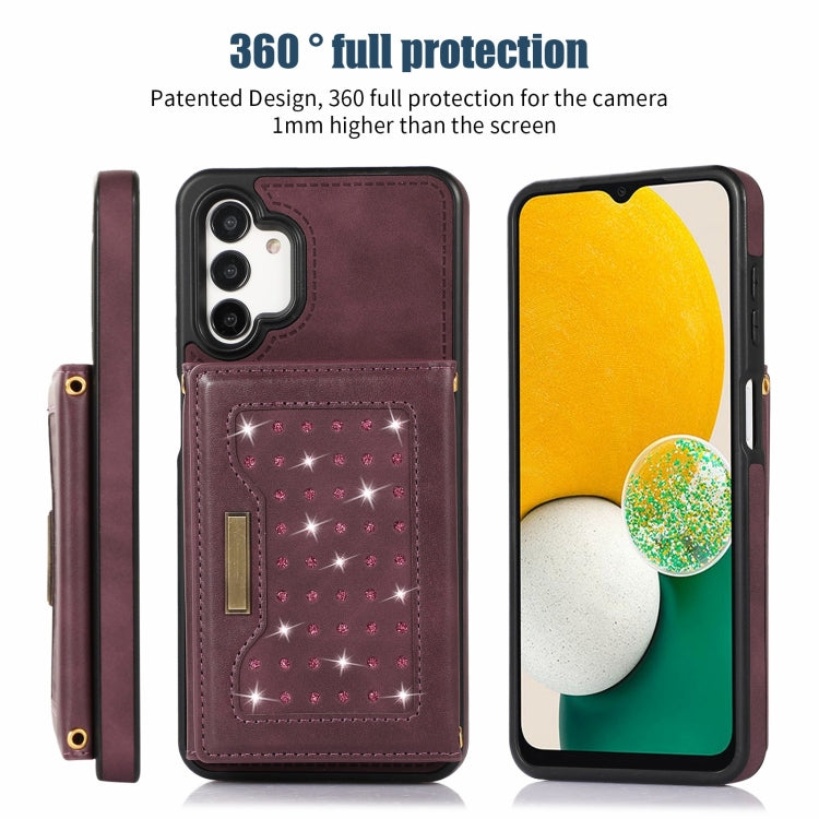 For Samsung Galaxy A13 4G/A13 5G Three-fold RFID Leather Phone Case with Lanyard