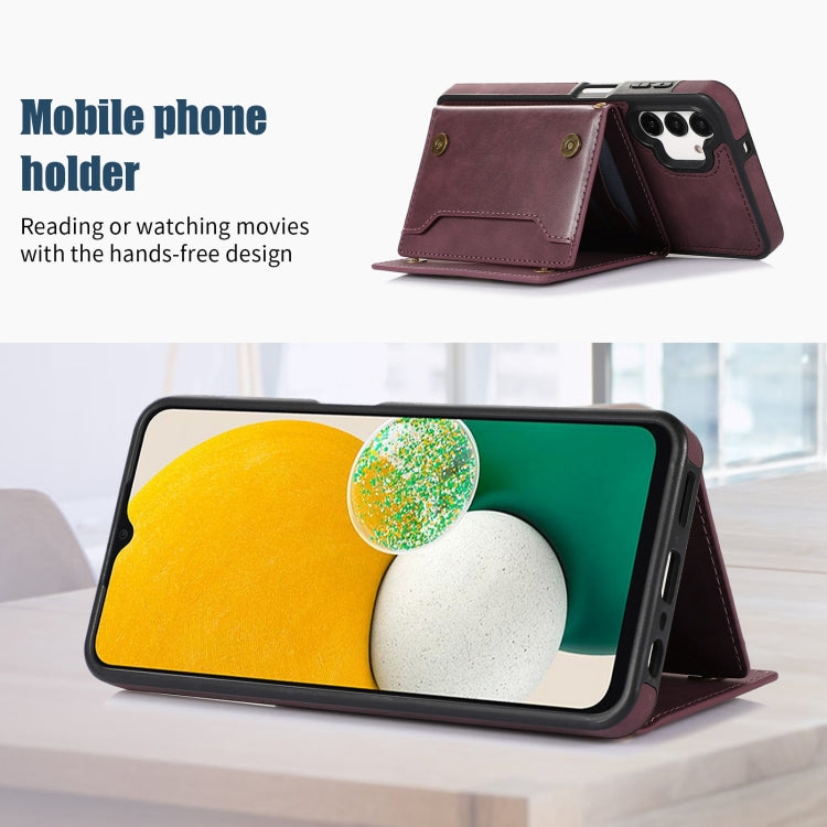 For Samsung Galaxy A13 4G/A13 5G Three-fold RFID Leather Phone Case with Lanyard