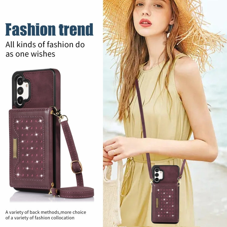 For Samsung Galaxy A13 4G/A13 5G Three-fold RFID Leather Phone Case with Lanyard