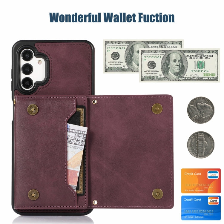 For Samsung Galaxy A13 4G/A13 5G Three-fold RFID Leather Phone Case with Lanyard