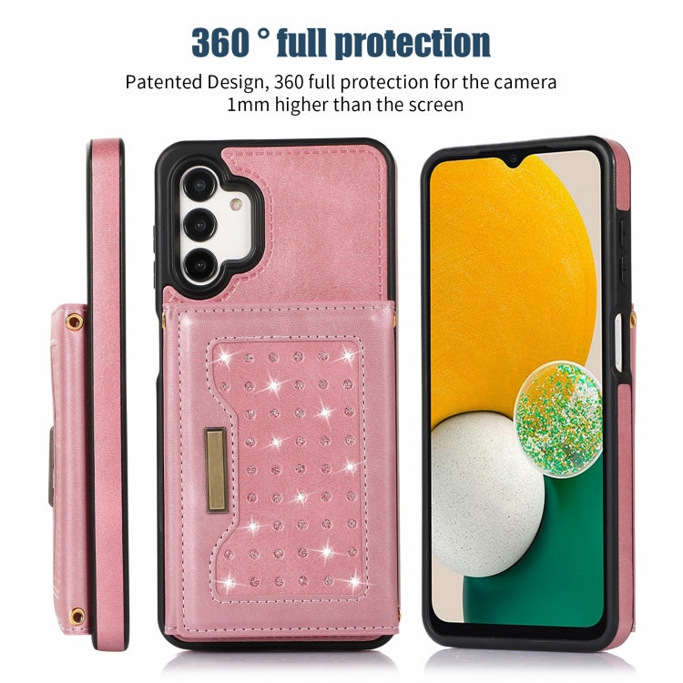 For Samsung Galaxy A13 4G/A13 5G Three-fold RFID Leather Phone Case with Lanyard