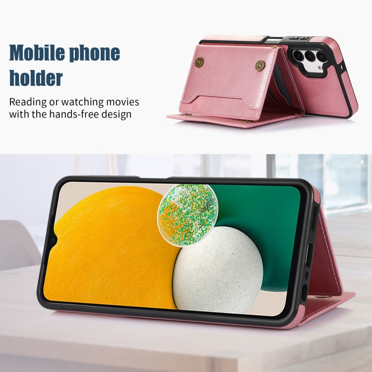 For Samsung Galaxy A13 4G/A13 5G Three-fold RFID Leather Phone Case with Lanyard