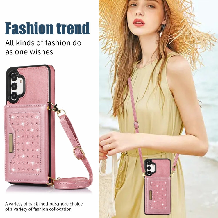 For Samsung Galaxy A13 4G/A13 5G Three-fold RFID Leather Phone Case with Lanyard