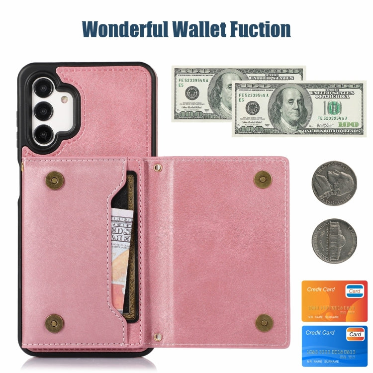 For Samsung Galaxy A13 4G/A13 5G Three-fold RFID Leather Phone Case with Lanyard