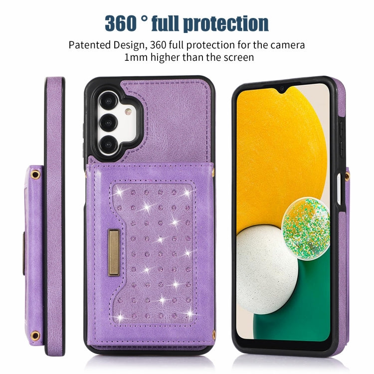 For Samsung Galaxy A13 4G/A13 5G Three-fold RFID Leather Phone Case with Lanyard