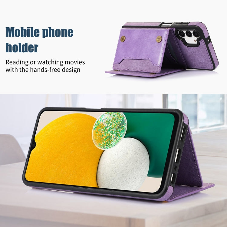 For Samsung Galaxy A13 4G/A13 5G Three-fold RFID Leather Phone Case with Lanyard
