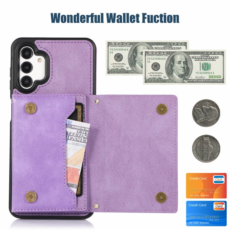 For Samsung Galaxy A13 4G/A13 5G Three-fold RFID Leather Phone Case with Lanyard