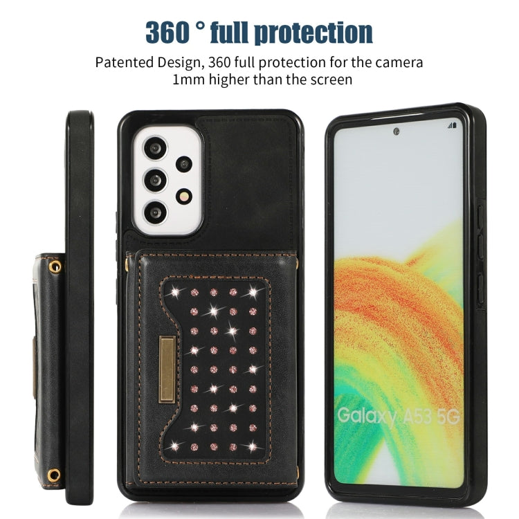 For Samsung Galaxy A52 5G/A52s 5G Three-fold RFID Leather Phone Case with Lanyard