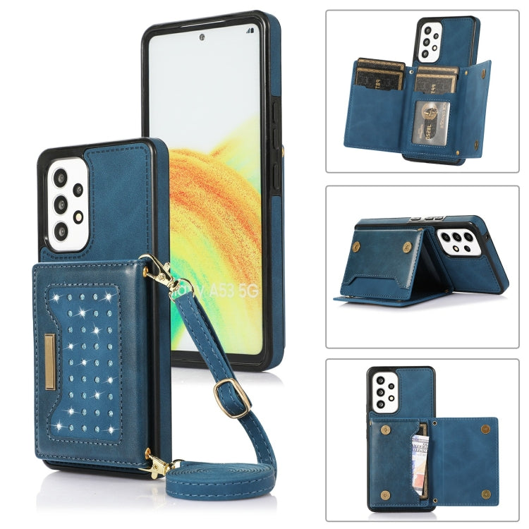 For Samsung Galaxy A52 5G/A52s 5G Three-fold RFID Leather Phone Case with Lanyard