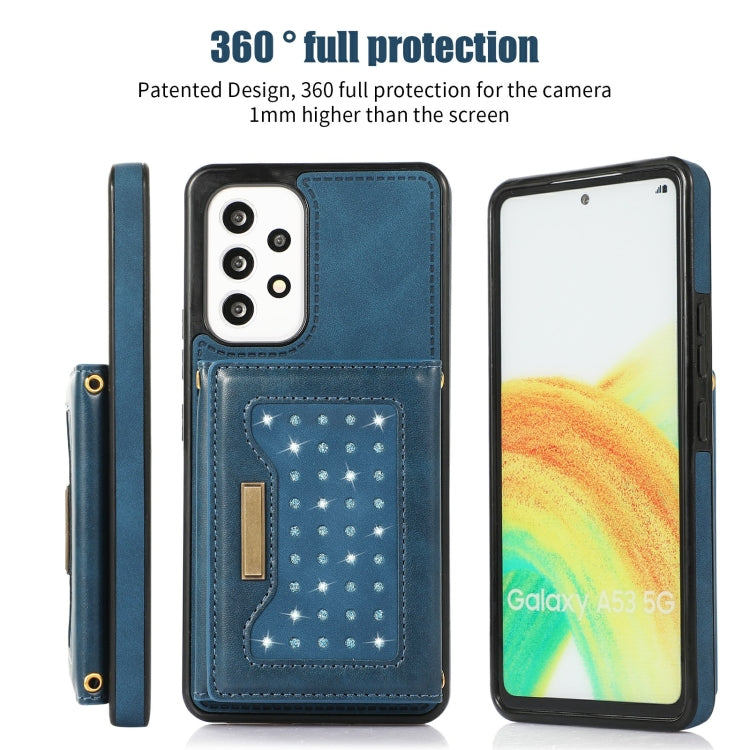 For Samsung Galaxy A52 5G/A52s 5G Three-fold RFID Leather Phone Case with Lanyard