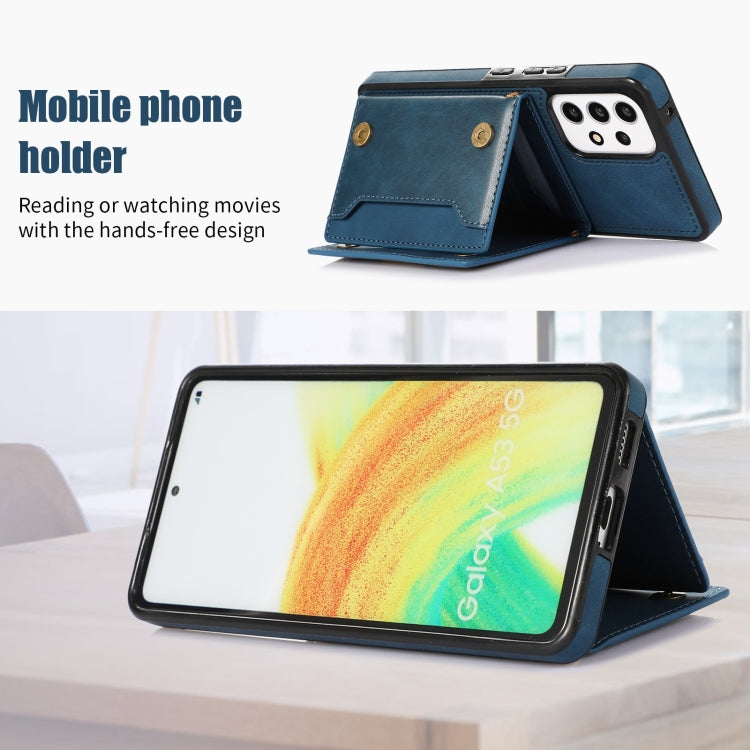 For Samsung Galaxy A52 5G/A52s 5G Three-fold RFID Leather Phone Case with Lanyard