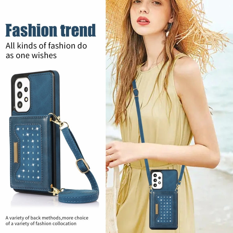 For Samsung Galaxy A52 5G/A52s 5G Three-fold RFID Leather Phone Case with Lanyard