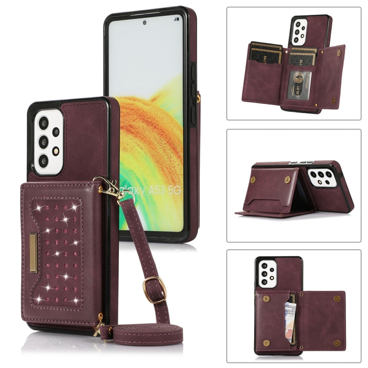 For Samsung Galaxy A52 5G/A52s 5G Three-fold RFID Leather Phone Case with Lanyard