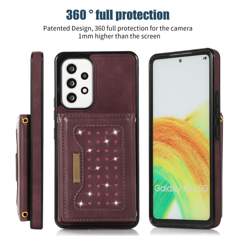 For Samsung Galaxy A52 5G/A52s 5G Three-fold RFID Leather Phone Case with Lanyard
