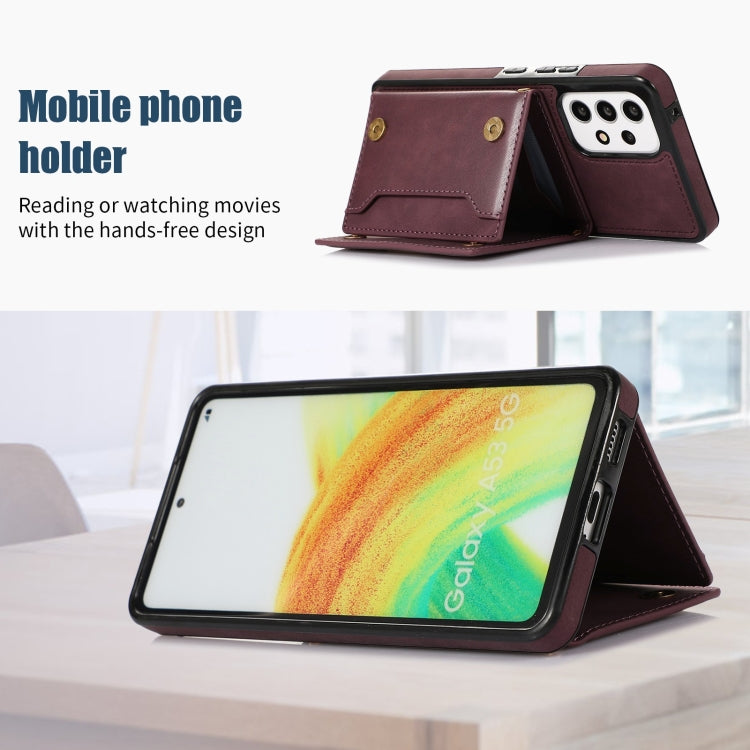 For Samsung Galaxy A52 5G/A52s 5G Three-fold RFID Leather Phone Case with Lanyard