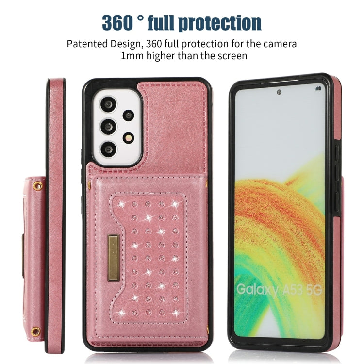 For Samsung Galaxy A52 5G/A52s 5G Three-fold RFID Leather Phone Case with Lanyard
