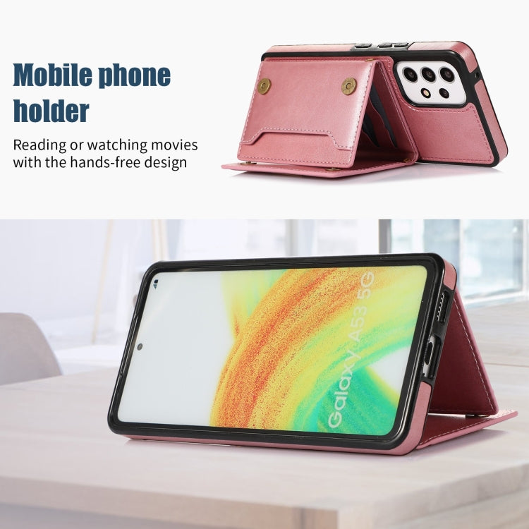 For Samsung Galaxy A52 5G/A52s 5G Three-fold RFID Leather Phone Case with Lanyard