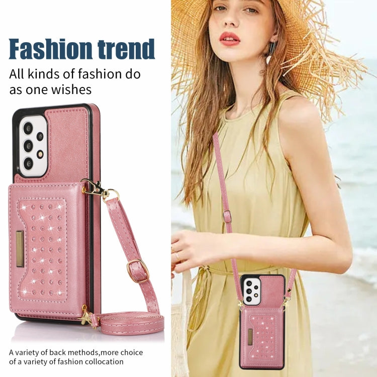 For Samsung Galaxy A52 5G/A52s 5G Three-fold RFID Leather Phone Case with Lanyard