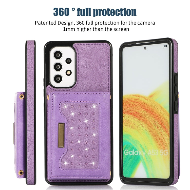 For Samsung Galaxy A52 5G/A52s 5G Three-fold RFID Leather Phone Case with Lanyard
