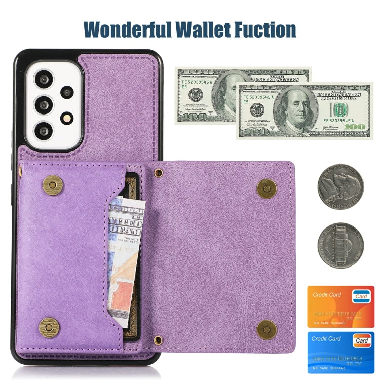 For Samsung Galaxy A52 5G/A52s 5G Three-fold RFID Leather Phone Case with Lanyard