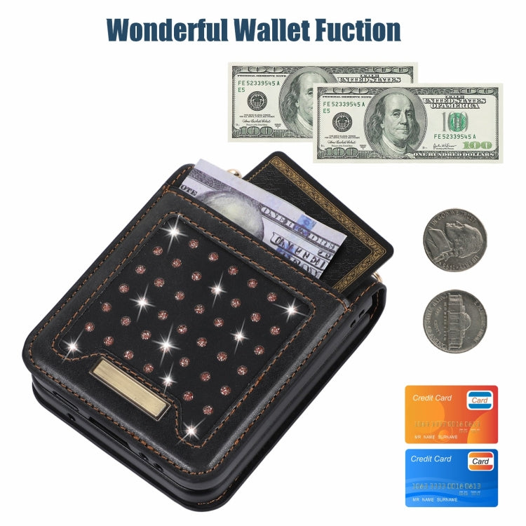 For Samsung Galaxy Z Flip3 5G Three-fold RFID Leather Phone Case with Lanyard
