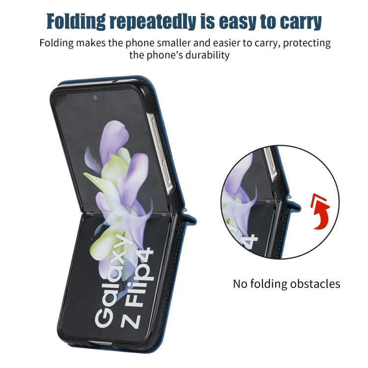 For Samsung Galaxy Z Flip3 5G Three-fold RFID Leather Phone Case with Lanyard