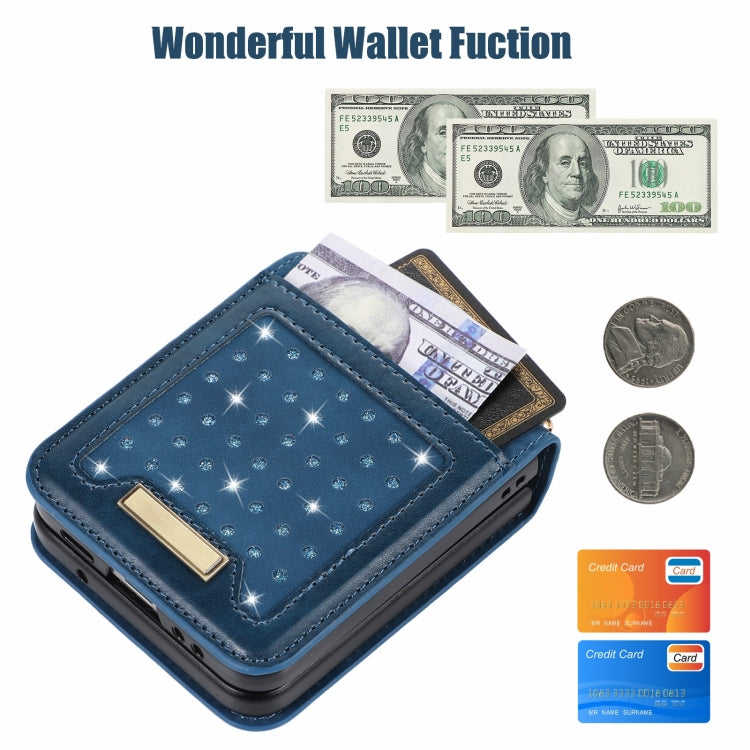 For Samsung Galaxy Z Flip3 5G Three-fold RFID Leather Phone Case with Lanyard