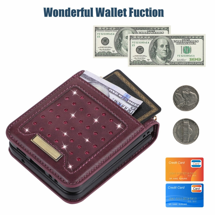 For Samsung Galaxy Z Flip3 5G Three-fold RFID Leather Phone Case with Lanyard