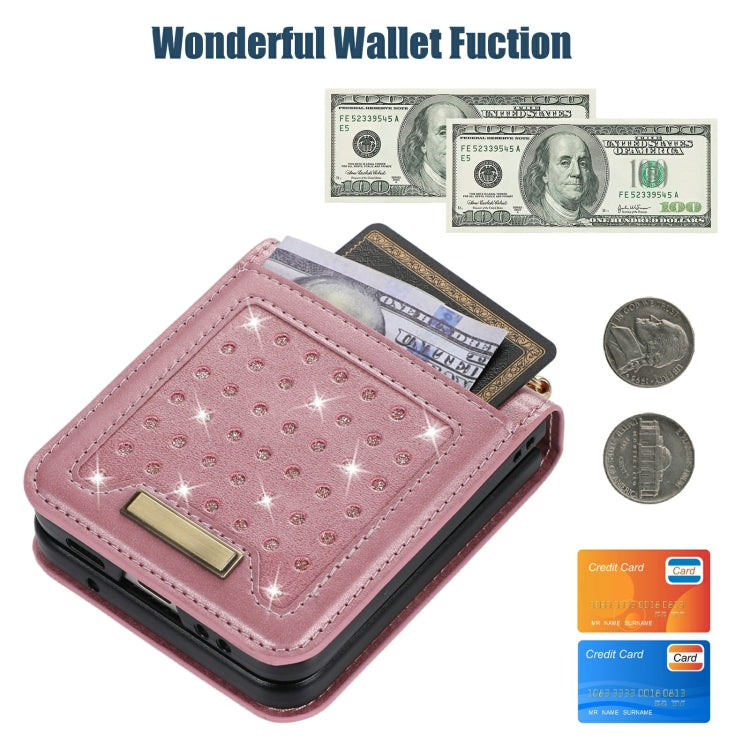 For Samsung Galaxy Z Flip3 5G Three-fold RFID Leather Phone Case with Lanyard