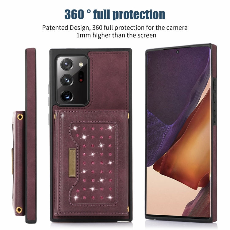 For Samsung Galaxy Note20 Ultra Three-fold RFID Leather Phone Case with Lanyard