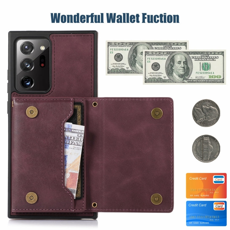 For Samsung Galaxy Note20 Ultra Three-fold RFID Leather Phone Case with Lanyard