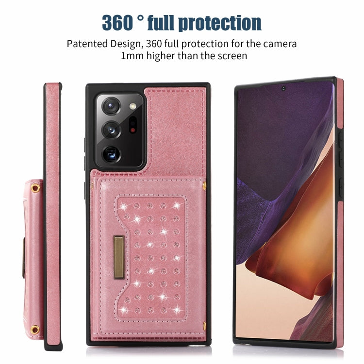 For Samsung Galaxy Note20 Ultra Three-fold RFID Leather Phone Case with Lanyard
