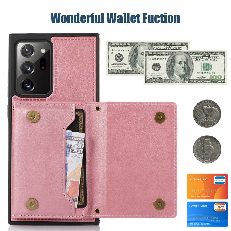 For Samsung Galaxy Note20 Ultra Three-fold RFID Leather Phone Case with Lanyard