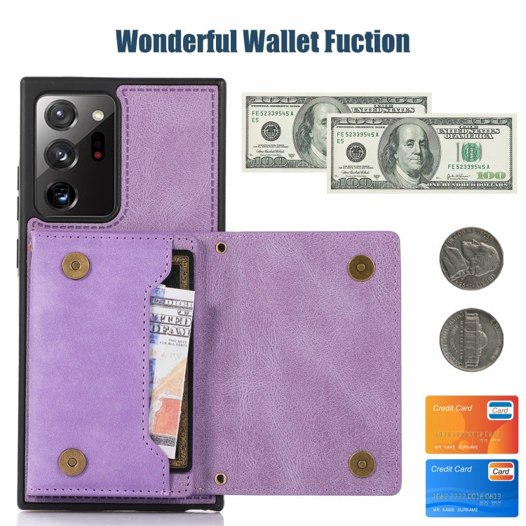 For Samsung Galaxy Note20 Ultra Three-fold RFID Leather Phone Case with Lanyard