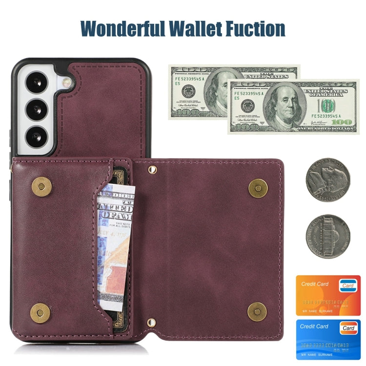 For Samsung Galaxy S21 Three-fold RFID Leather Phone Case with Lanyard