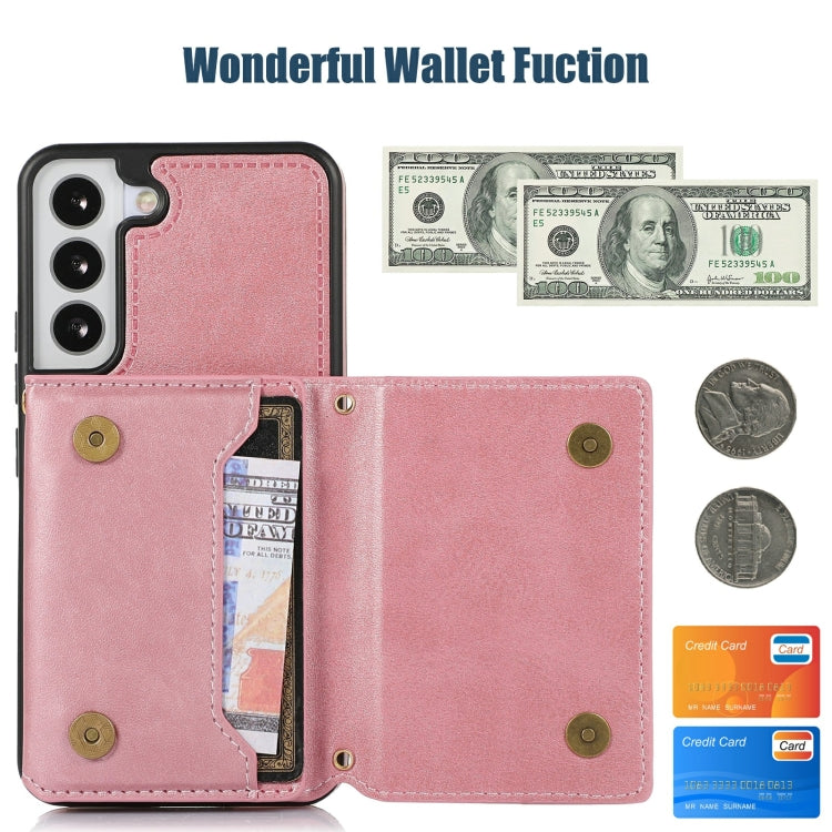 For Samsung Galaxy S21 Three-fold RFID Leather Phone Case with Lanyard