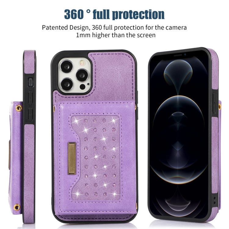For iPhone 12 Pro Three-fold RFID Leather Phone Case with Lanyard